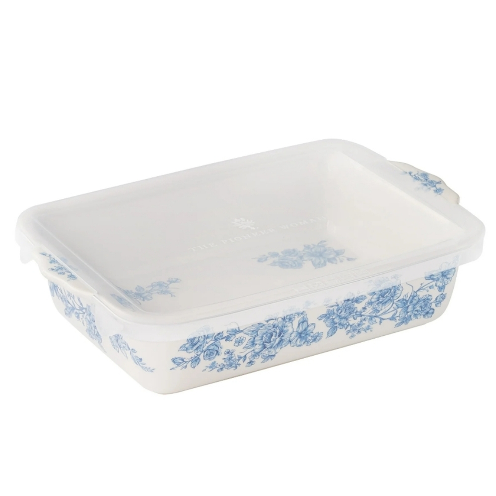 💕 New 2025 Pioneer Woman Agatha Blue Baker With Lid